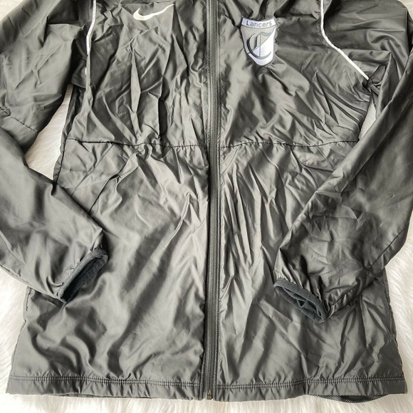 Nike Windbreaker Jacket Sz S Zip Up Lined Black Churchill Lancers Eugene Sports - Picture 3 of 10